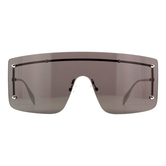 New ALEXANDER MCQUEEN Silver Rimless Shield AM0412S 001 Sunglasses Women - Picture 2 of 5